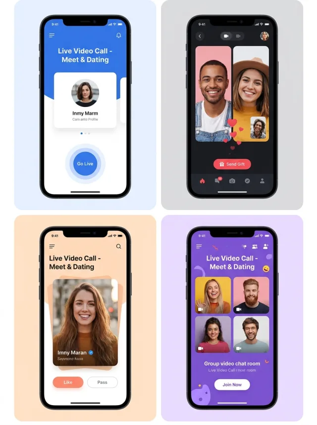 Free live video call screen in the video chat dating app